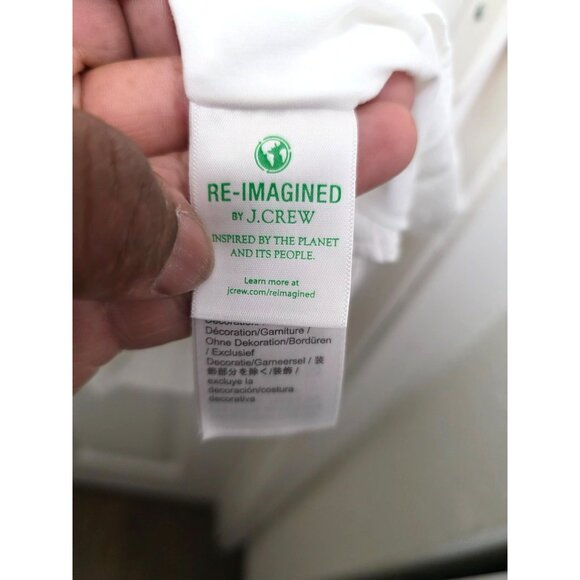 J.Crew Women's White Cotton Smocked Gauze Square Neck Peasant Dress XLT - Picture 6 of 7